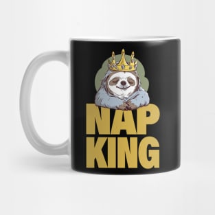 a very sleepy sloth with a king crown Mug